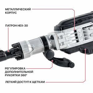 Молоток отбойный HEX30 сетевой P.I.T. GSH90-C2 МАСТЕР
