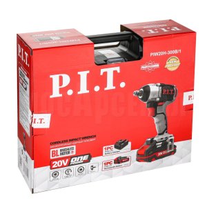 Гайковерт ударный аккумуляторный бесщёточный P.I.T. PIW20H-300B/1