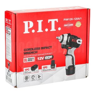 Гайковерт ударный аккумуляторный бесщёточный P.I.T. PIW12K-120A/1