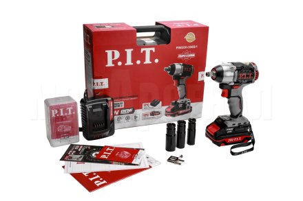 Гайковерт ударный аккумуляторный бесщёточный P.I.T. PIW20H-300B/1