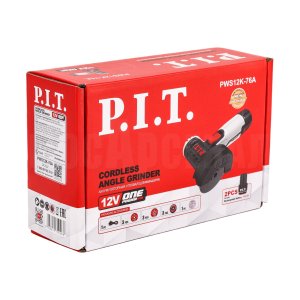 Шлифмашина угловая аккумуляторная P.I.T. PWS12K-76A (2 АКБ, провод зарядки)