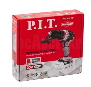 Дрель ударная аккумуляторная бесщёточная P.I.T. PSB20H-13D X-DRIVER SOLO