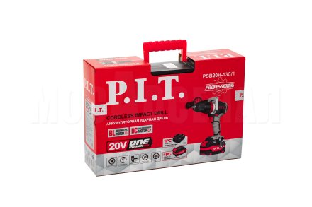 Дрель ударная аккумуляторная бесщёточная P.I.T. PSB20H-13C/1