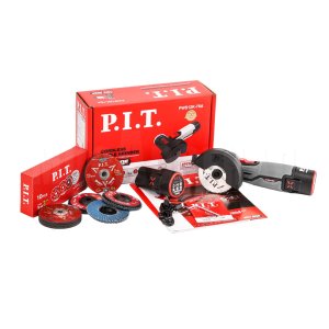 Шлифмашина угловая аккумуляторная P.I.T. PWS12K-76A (2 АКБ, провод зарядки)