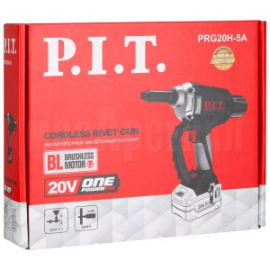 Пистолет заклёпочный аккумуляторный бесщёточный P.I.T. PRG20H-5A СОЛО