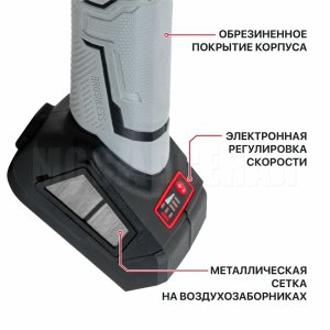 Шлифмашина угловая аккумуляторная бесщёточная P.I.T. PWS20H-125B СОЛО