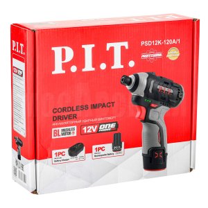 Винтоверт ударный аккумуляторный бесщёточный P.I.T. PSD12K-120A/1