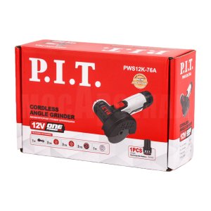 Шлифмашина угловая аккумуляторная P.I.T. PWS12K-76A (1 АКБ, провод зарядки)