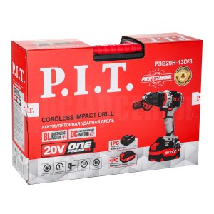 Дрель ударная аккумуляторная бесщёточная P.I.T. PSB20H-13D/3 X-DRIVER