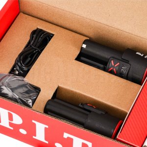 Шлифмашина угловая аккумуляторная P.I.T. PWS12K-76A (2 АКБ, провод зарядки)