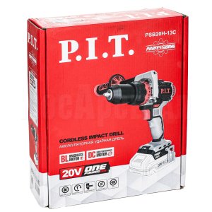 Дрель ударная аккумуляторная бесщёточная P.I.T. PSB20H-13C СОЛО