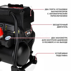 Компрессор аккумуляторный бесщёточный P.I.T. PAC20H-4A СОЛО
