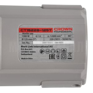 Алмазная Пила (Плиткорез) CROWN CT15228-125T-W